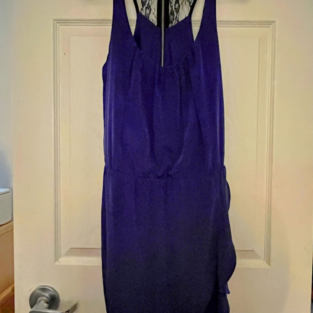 Collective Concepts Violet and Lace Detail Mini Dress Size Medium